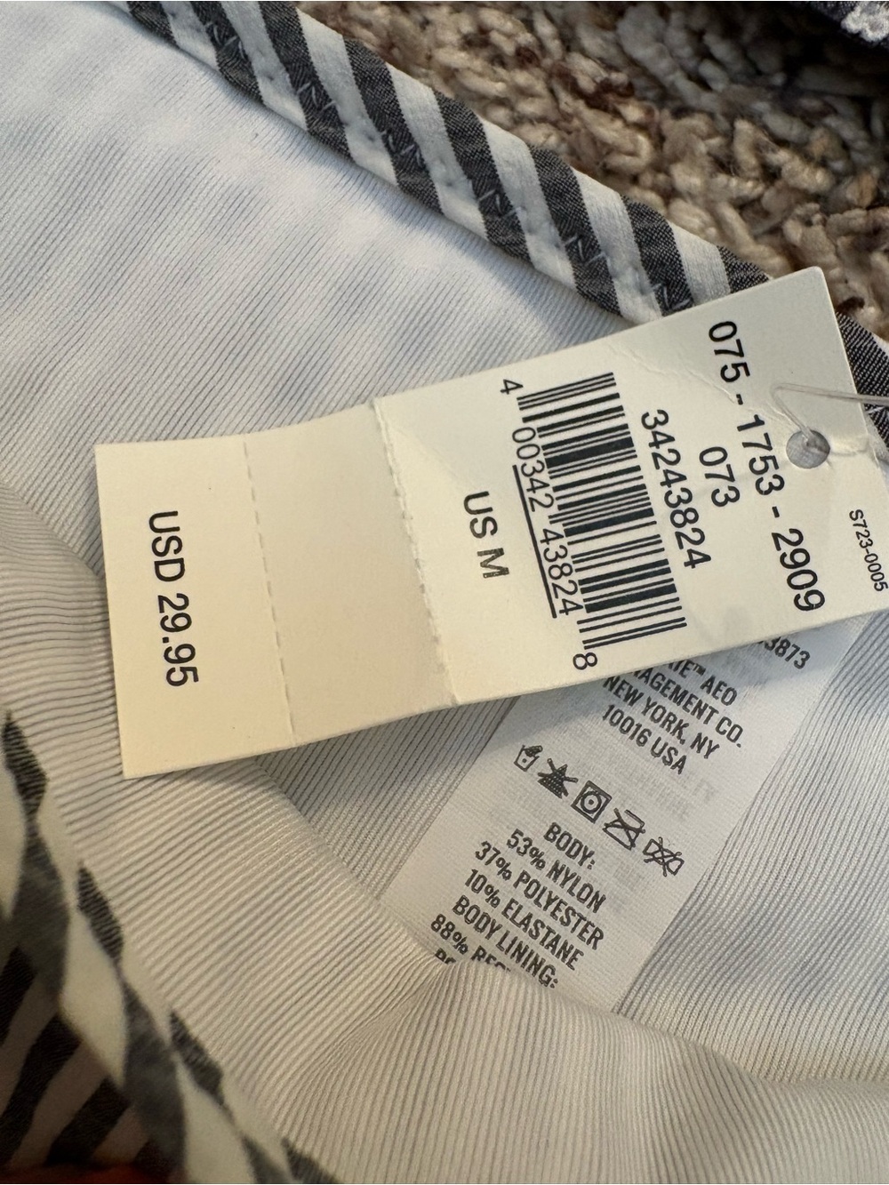 NWT Aerie Black and White Striped Gingham Ruffle … - image 4